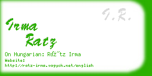 irma ratz business card